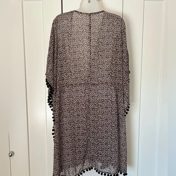 New Cotton Bleu Leopard Print semi-sheer beach cover up - Picture 6 of 8